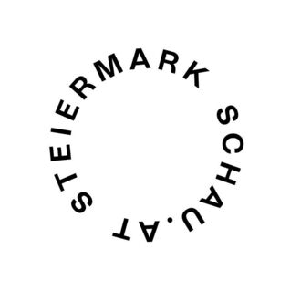Grafik zeigt Logo von Steiermark Schau, schwarze Typografie auf weißem Hintergrund.